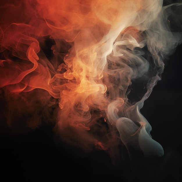 Photo high resolution textured smoke with dark background