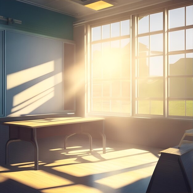 Classroom sunlight anime visual novel game. Generate Ai 27736758 Stock  Photo at Vecteezy