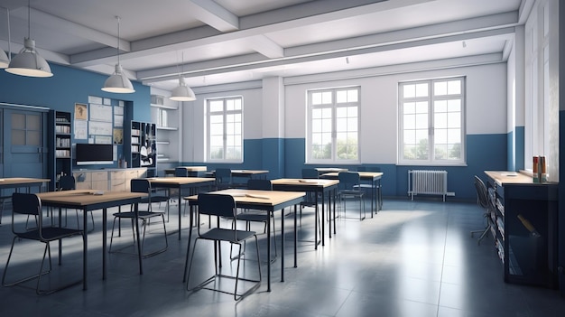 High School Classroom Interior