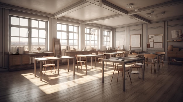 High School Classroom Interior