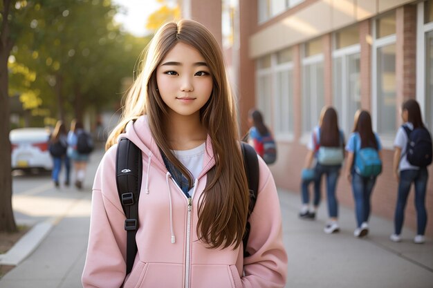 Photo high school student girl