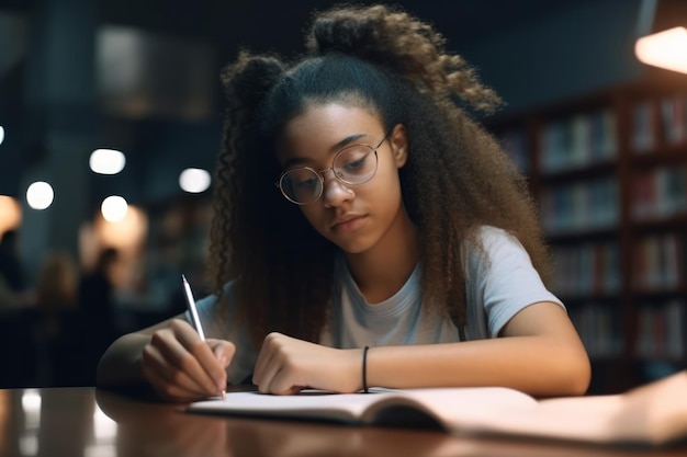 Foto studente di scuola superiore locker studia genera ai