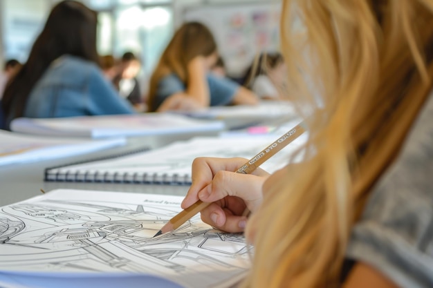 Foto studenti delle scuole superiori che frequentano lezioni studenti delle scuole superiori che frequentano lezioni