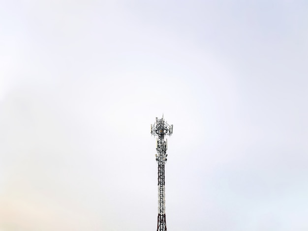 Photo high section of telecommunication tower clear sky