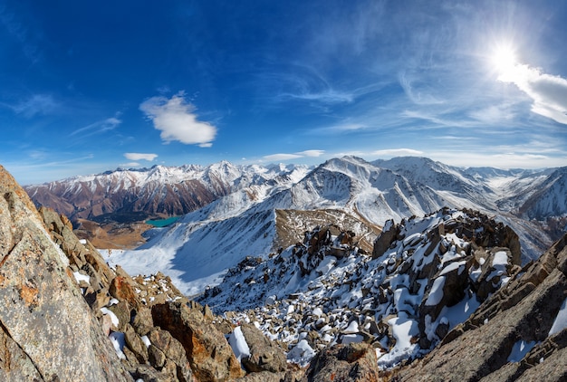 High snowy mountains of Kazakhstan