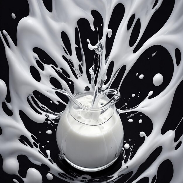 High speed image of splashing milk