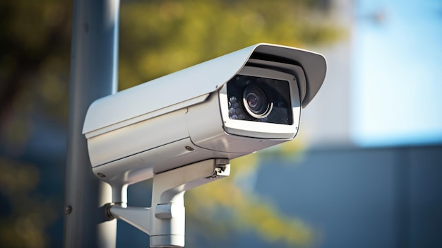 家の安全と犯罪防止のために壁にハイテクCCTVセキュリティカメラ