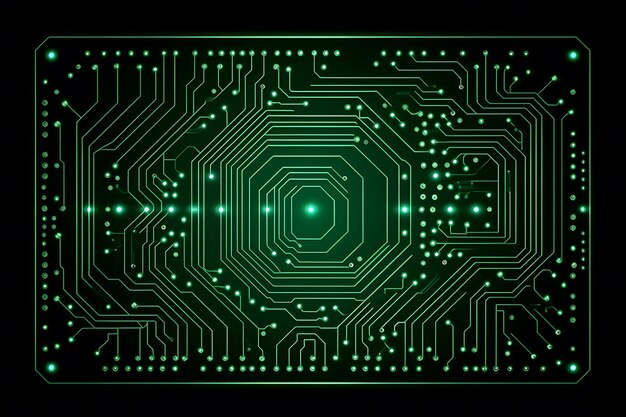 High tech electronic circuit board background neural network ai generated