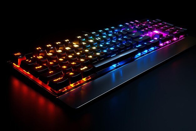 High Tech Elegance of an Illuminated Keyboard Four