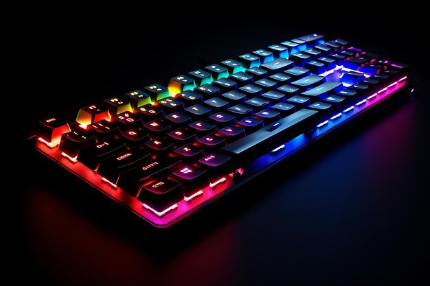 High Tech Elegance of an Illuminated Keyboard Six