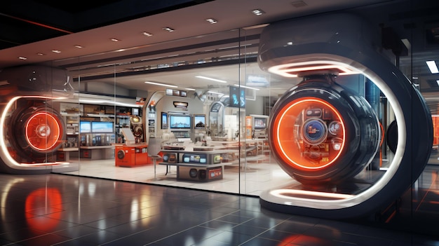 Photo high tech and futuristic gadget store