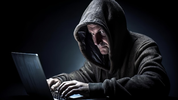 High Tech Hacker Scamming Concept A Stock Photo for Cyber Crime Awareness AI Generate AI Generate