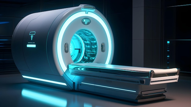 Photo high tech mri machine in a state of the art radiology room