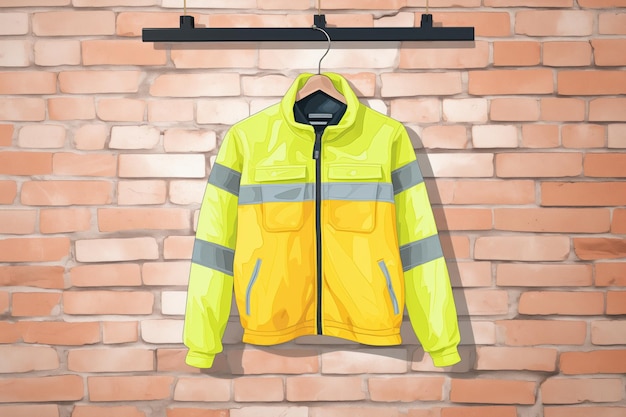 A high visibility jacket hanging on a wall