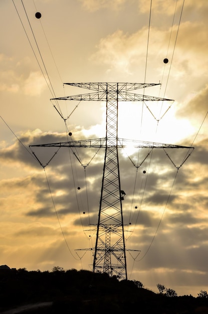 High Voltage Electric Transmission Tower Energy Pylon