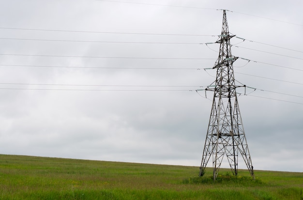 The high voltage electricity pylon. 