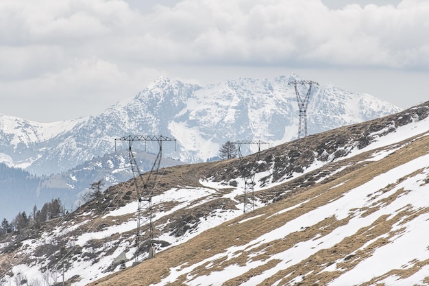 High voltage line in the mountains