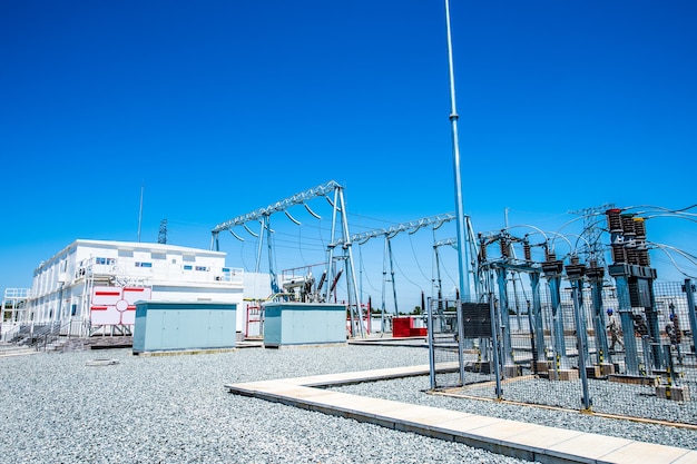 High voltage power transformer substation