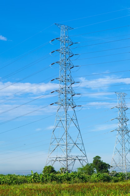 High voltage towers.