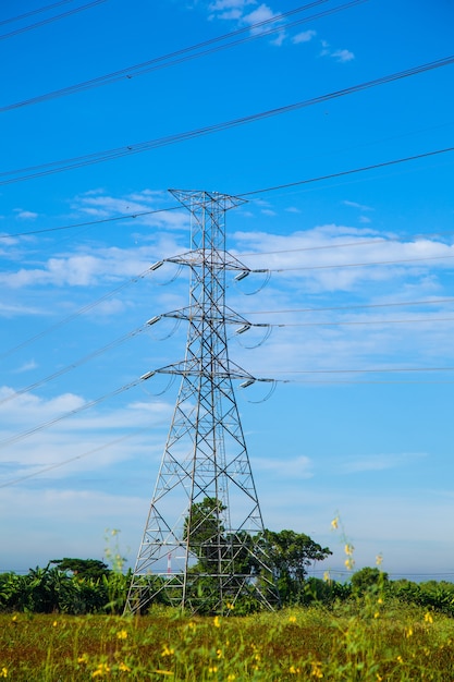 High voltage towers.