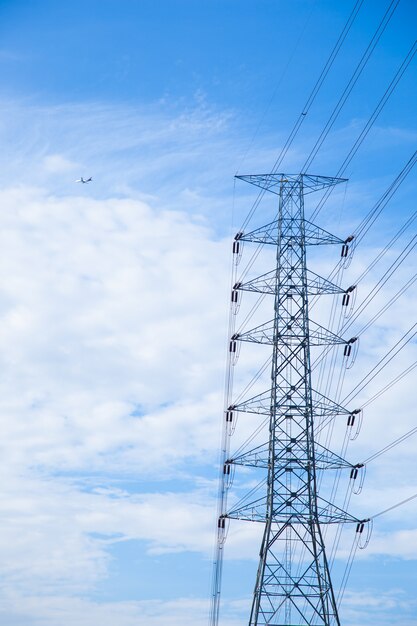 High voltage towers.