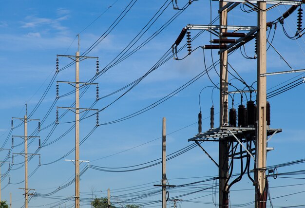 High voltage towers.