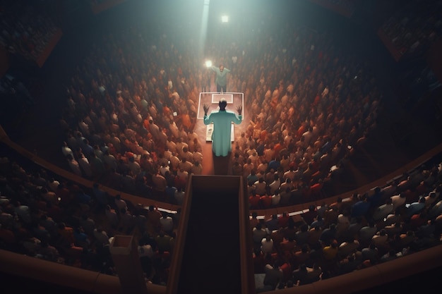 Highangle shot of a gospel worship leader Generative ai