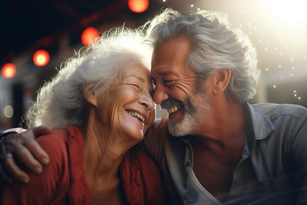 Highangle shot of an older couple laughing Generative ai