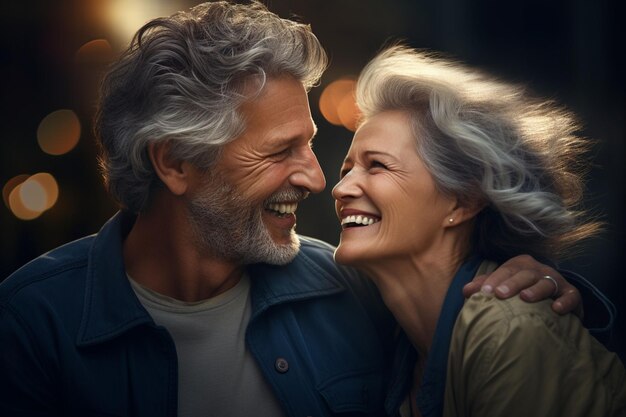 Highangle shot of an older couple laughing Generative ai