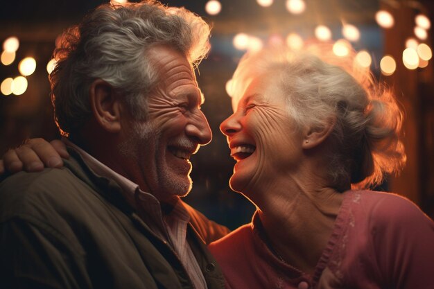 Highangle shot of an older couple laughing Generative ai