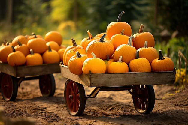 Highangle shot of pumpkins arranged in a circular pattern