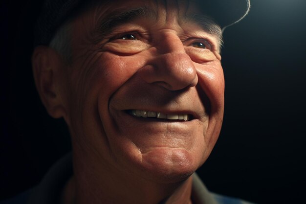 Highangle shot of a senior man smiling Generative ai