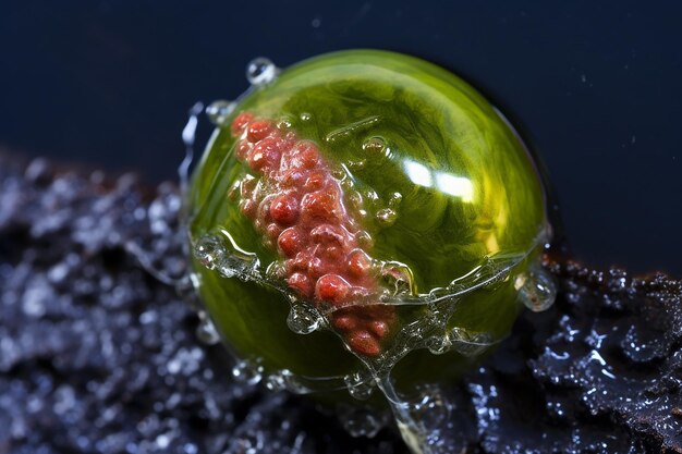 Foto vista ad alta angolazione di un pezzo di frutta ammuffito