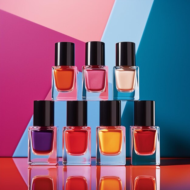 HighContrast Chic Bold ColorBlocked Nail Polish Bottles