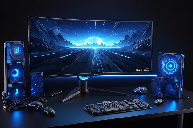 HighEnd Computing gaming set monitor blue screen