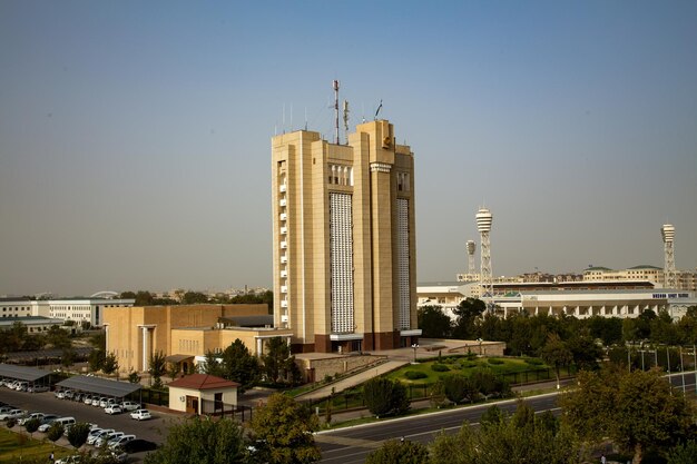 the highest building with the telephone tower on the top in the city of Uzbekistan