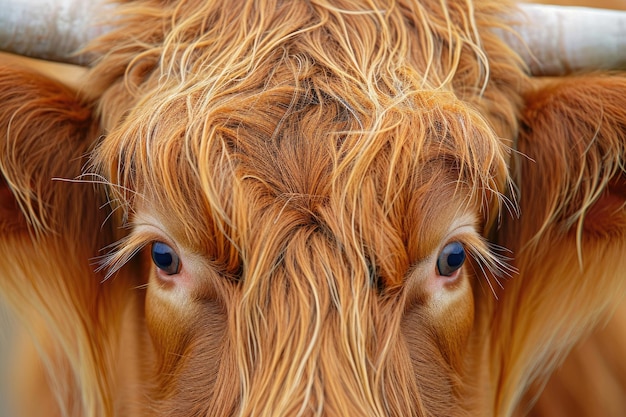 Highland cow close-up portret van een schotse schoonheid