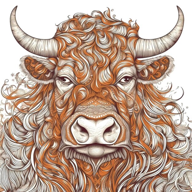 Highland cow head