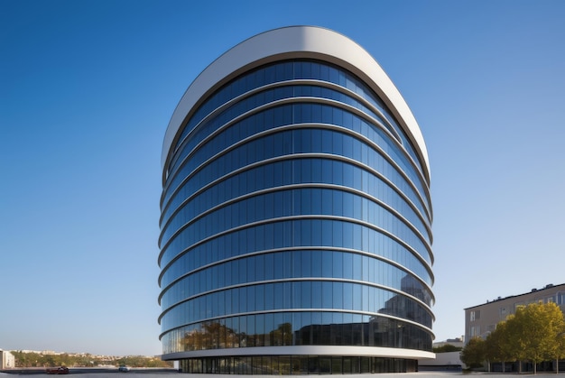 세련된 선을 강조하는 현대 건축물의 우아함을 강조하는 기하학적 창문