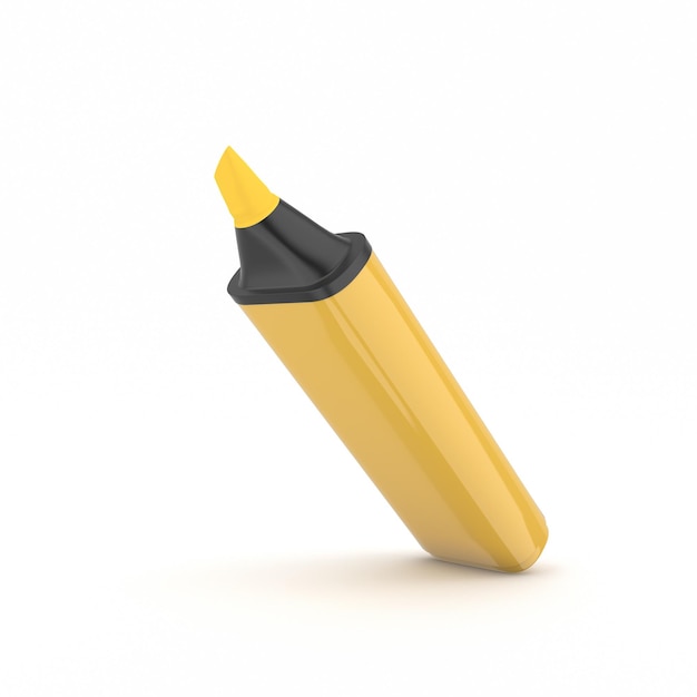 Highlighter Pen Right View In White Background