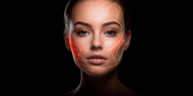 Highlighting the transformative effects of contouring and highlighting techniques showcasing the art of sculpting and enhancing facial features Generative AI