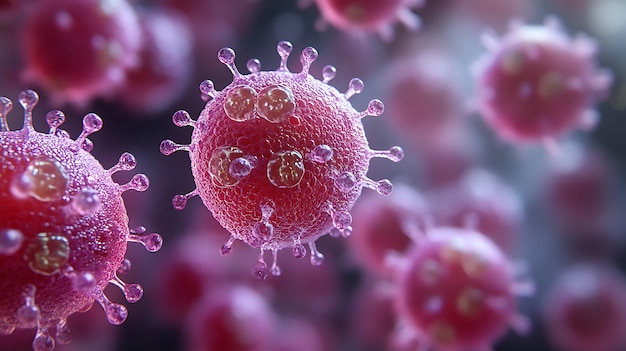 Highly detailed 3D closeup of the Monkeypox virus with glowing spikes and a sharp fiery halo representing its dangerous and infectious nature in vivid colors
