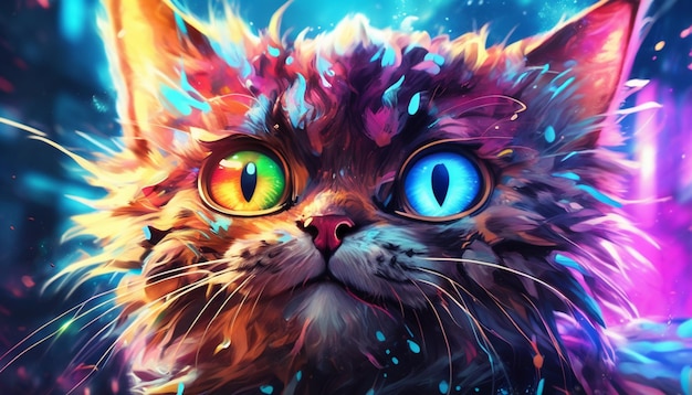 Photo a highly detailed futuristic adorable cat