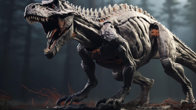 Highly Detailed Giganotosaurus Sculpture 3d Rendering In Unreal Engine 5