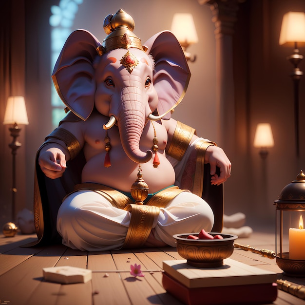 Foto il dio indù ganesha molto dettagliato