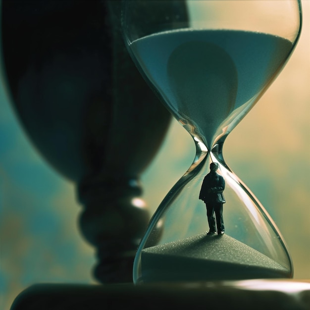 Photo highly detailed hourglass of the passage of time
