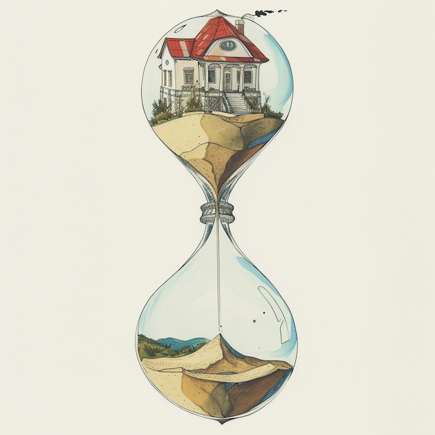 Photo highly detailed hourglass of the passage of time