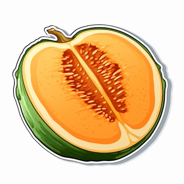 Highly Detailed Melon Sticker Illustration