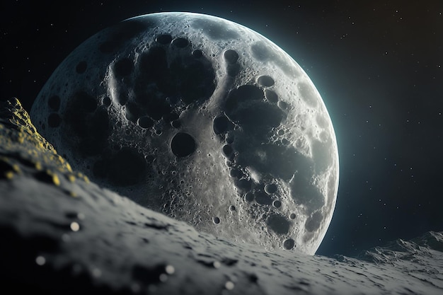 highly detailed moon closeup