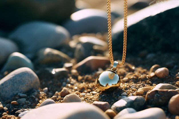 Highly Detailed Photo of a Diamond Sparkling on Gold